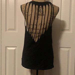 Black Matter distressed open side slits tank